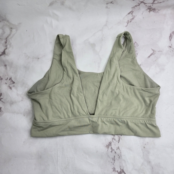 Aerie Bra XXL Women Green Square Neck Tank Bralette Sports Soft V Back - Picture 5 of 8